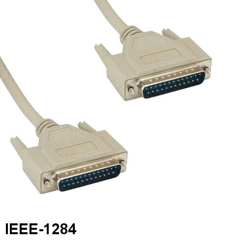 Kentek 10' Feet IEEE-1284 DB25 Bi-Directional Parallel Printer Data Cable Cord