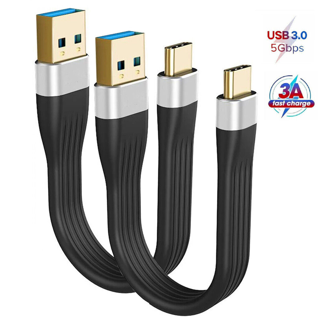 2X Short USB 3.1 A to USB C Cable 12cm Fast Charging 5Gbps for Quest Link Macs