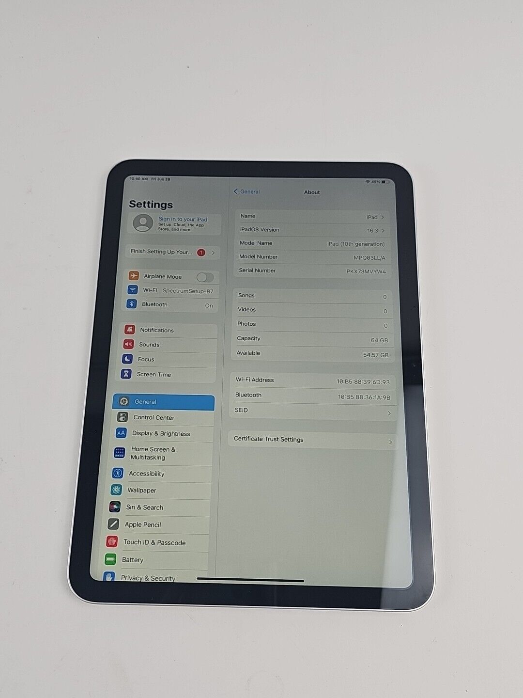 Apple iPad 10th Gen. 64GB, Wi-Fi, 10.9in - Silver