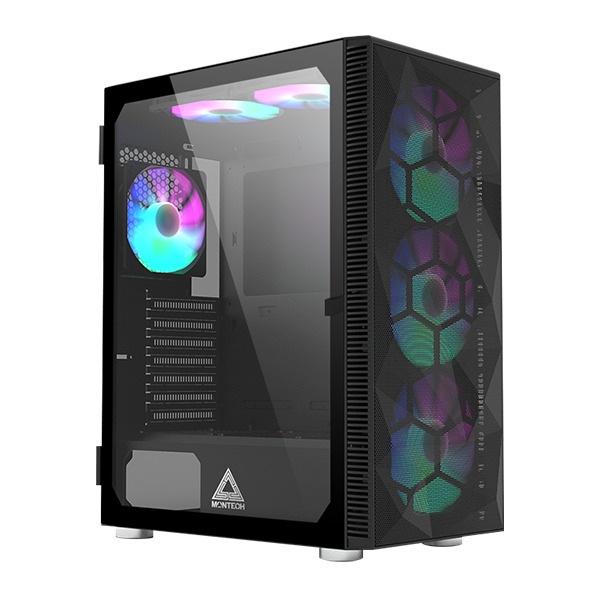 Montech X3 MESH BLACK windowed side panel tempered glass ATX Tower Case