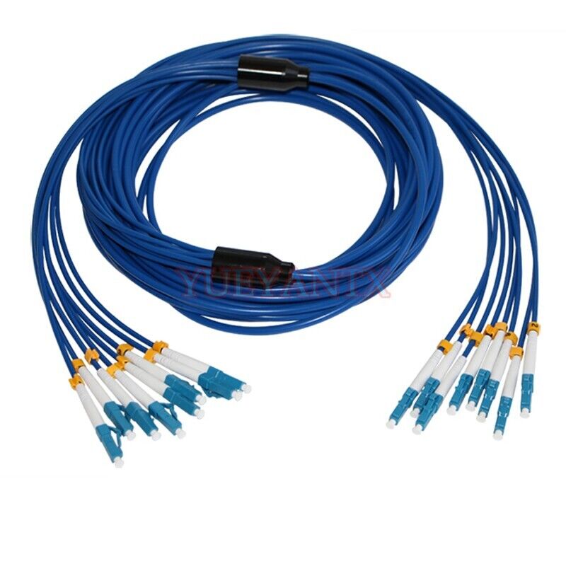 50M Indoor Armored LC-LC 8 Strand Single-Mode 9/125 Fiber Optical Patch Cord