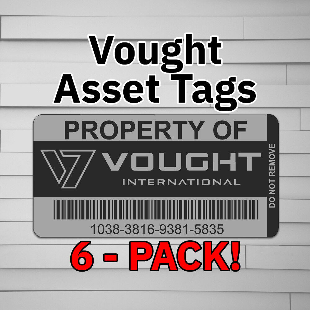 Vought Asset Tags (Vinyl Decal Sticker, Car laptop window tumbler water bottle) 