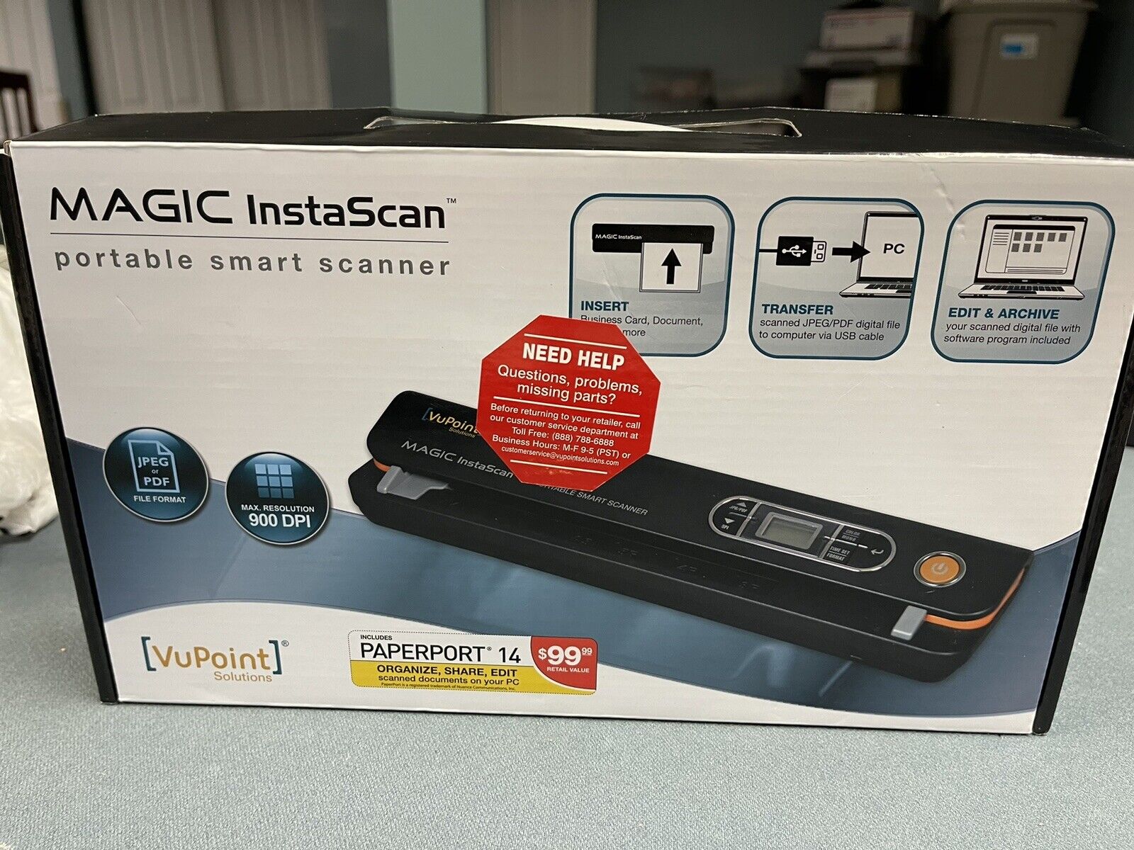 VuPoint Magic Instascan Portable Smart Scanner PDS-ST420-VP-BX2 with Box & More