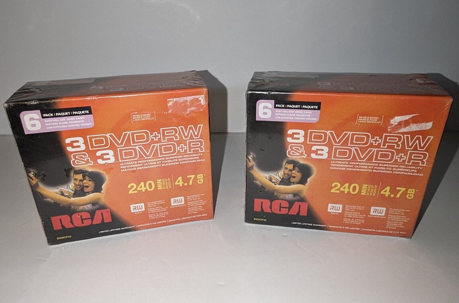 Set Of 2 RCA DVDCP33 DVD+R/RW Combo Pack (6-pk) 240 Min 4.7 GB With Jewel Cases