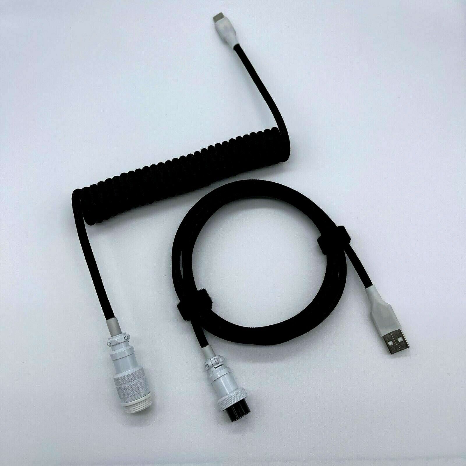 Custom Coiled Aviator USB-C Keyboard Cable (3ft) GX16 (FREE BONUS CABLE)
