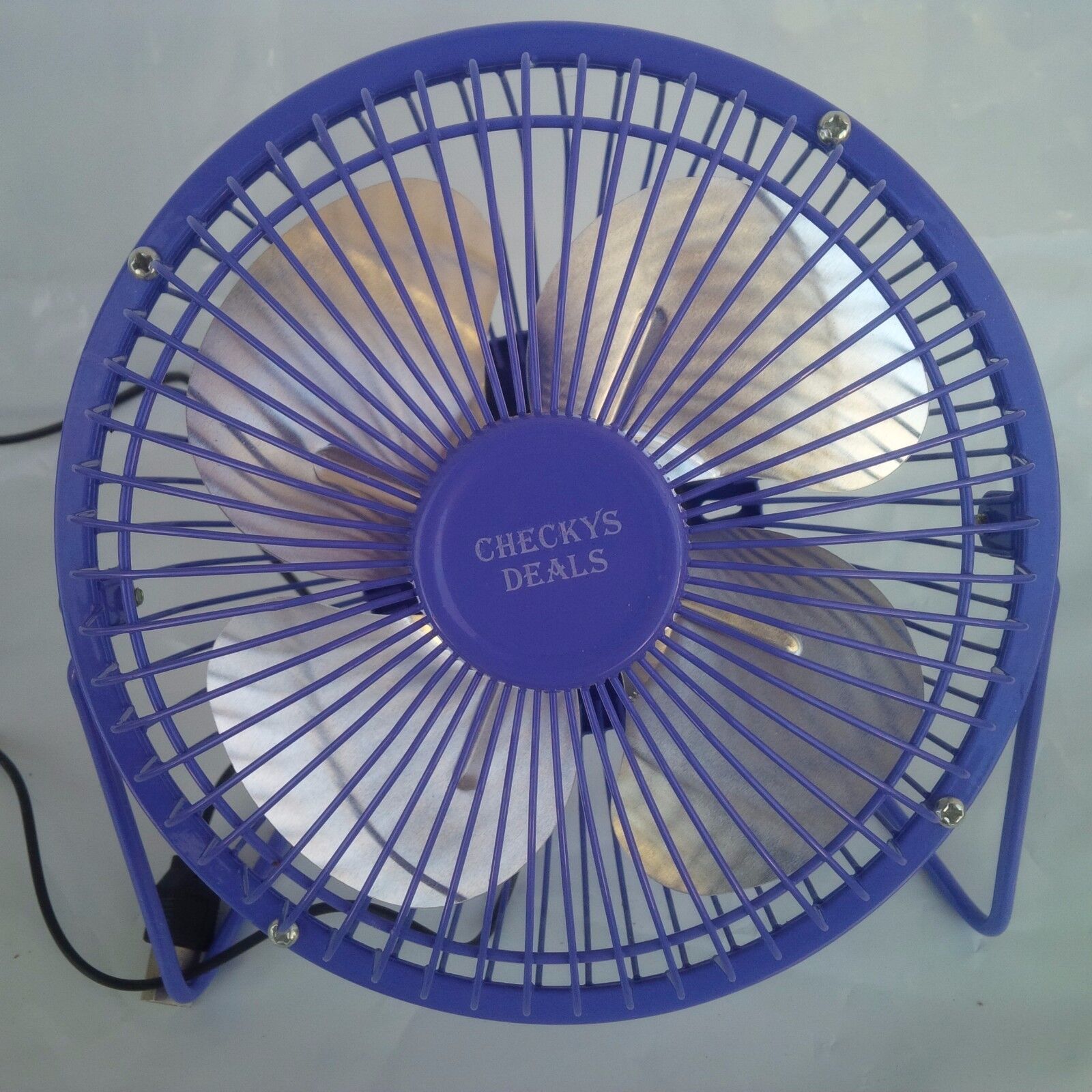 CHECKYS DEALS 6 INCH METAL FAN USB CONNECT PURPLE COMPUTER OFFICE WORK HOME CAR