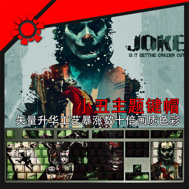 Joker DC Comic Transmitting RGB Mechanical keyboard keycaps For Cherry MX 108