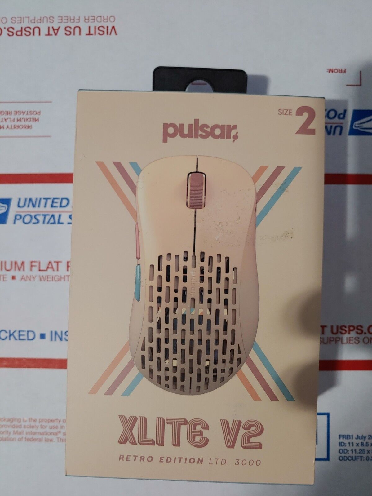 Pulsar Xlite V2 Retro Brown Wireless Ultra Light 59g Gaming Mouse -Med- Open Box