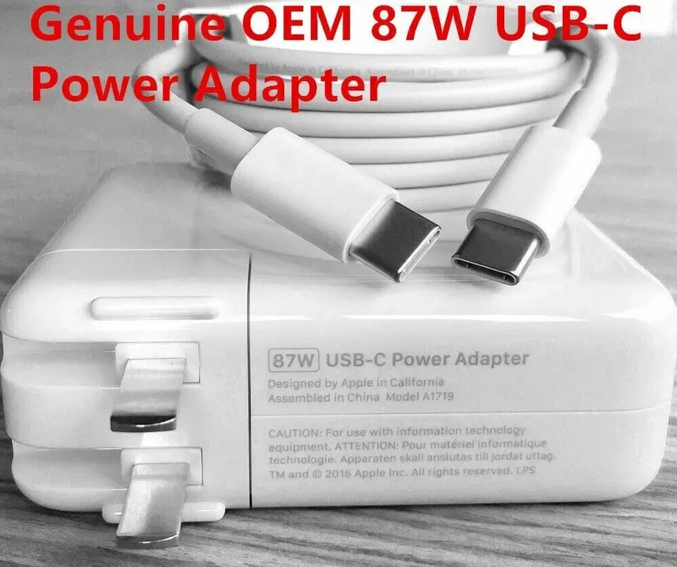 Genuine Apple 87W USB-C Power Adapter Charger - MNF82LL/A BUY BULK WITH CABLE