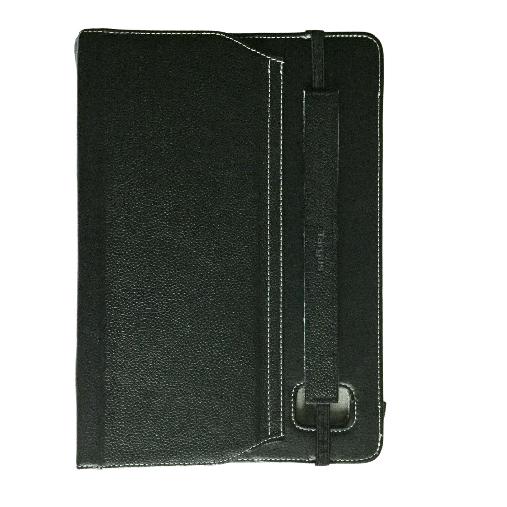 Targus Tablet Case 10 in Leather Flip Case Stand Black With Closing Strap