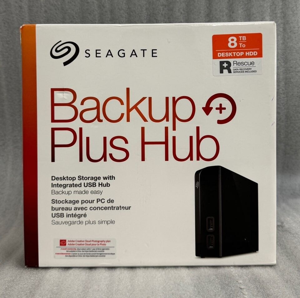 SEAGATE Backup Plus Hub 8TB External Hard Drive (1XAAP3-500) _ Black