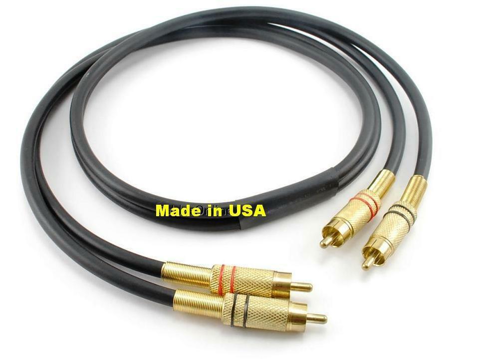 2ft Premium 2-RCA Male to Male Gold-Plated Audio Cable, US Custom Made Cable **