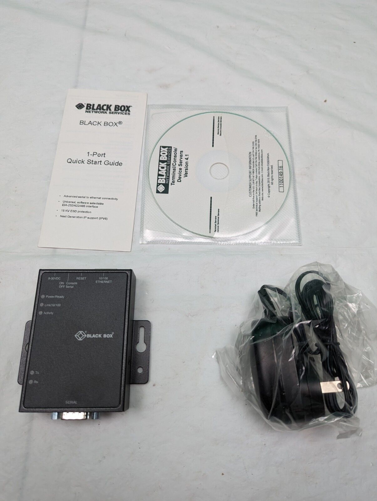 Black Box LES301A-KIT 1-Port 10/100 RS-232/422/485 Device Server
