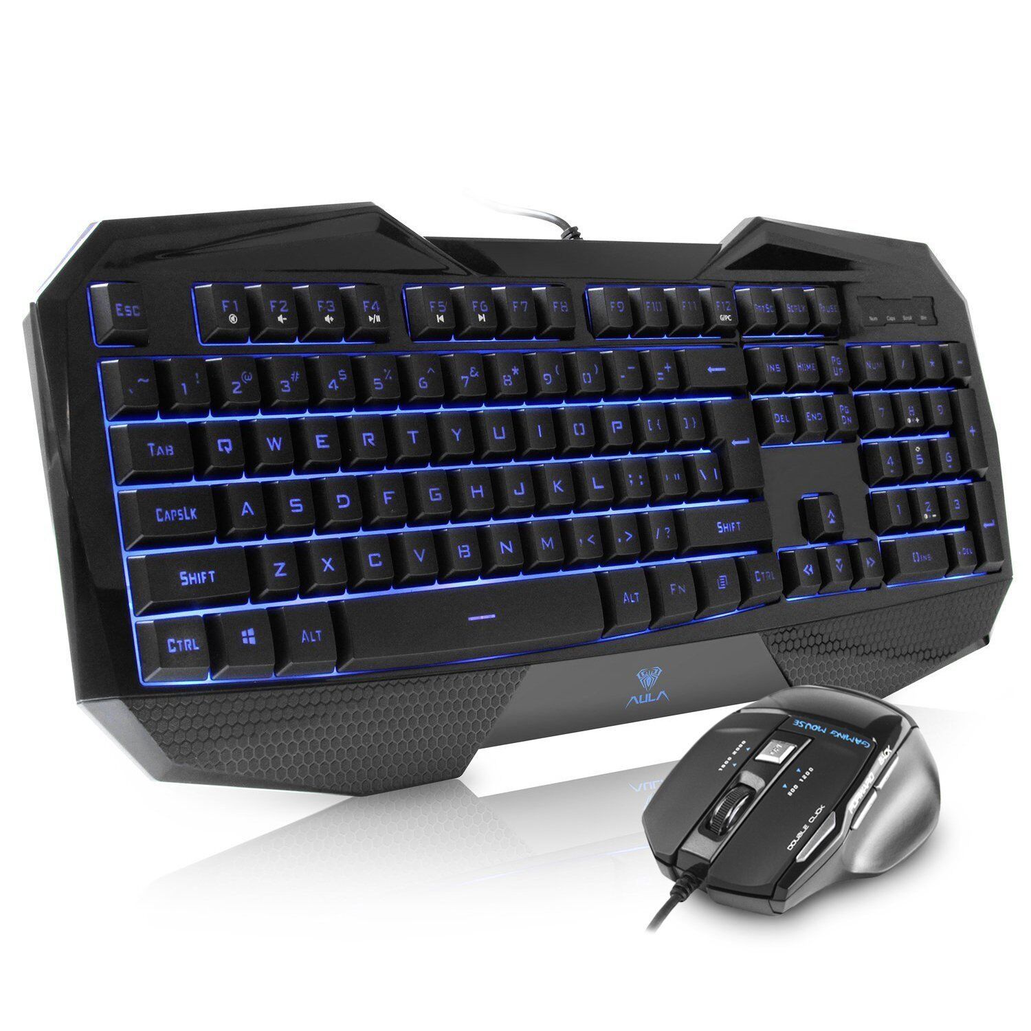 Beastron Backlit Gaming Keyboard and Mouse Combo with Adjustable DPI for Gamers