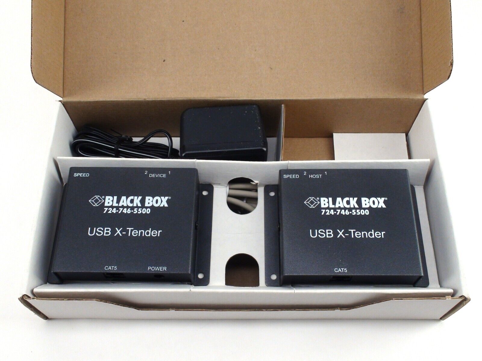 Black Original Box USB X-Tender -Extend USB Cable Connection with 2X Transceiver