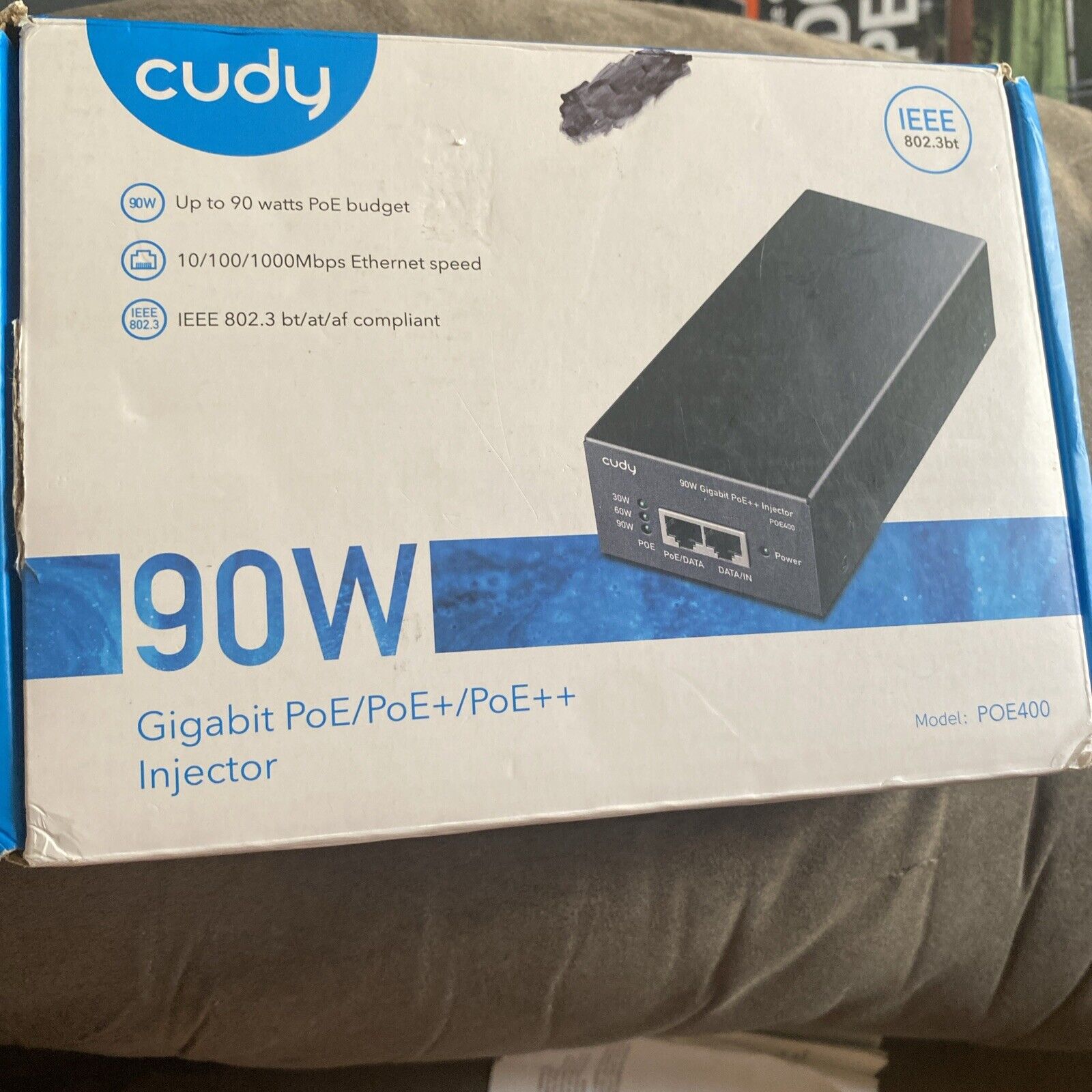 Cudy POE400 90W Gigabit Ultra PoE++ Injector Adapter IEEE 802.3af/at/bt