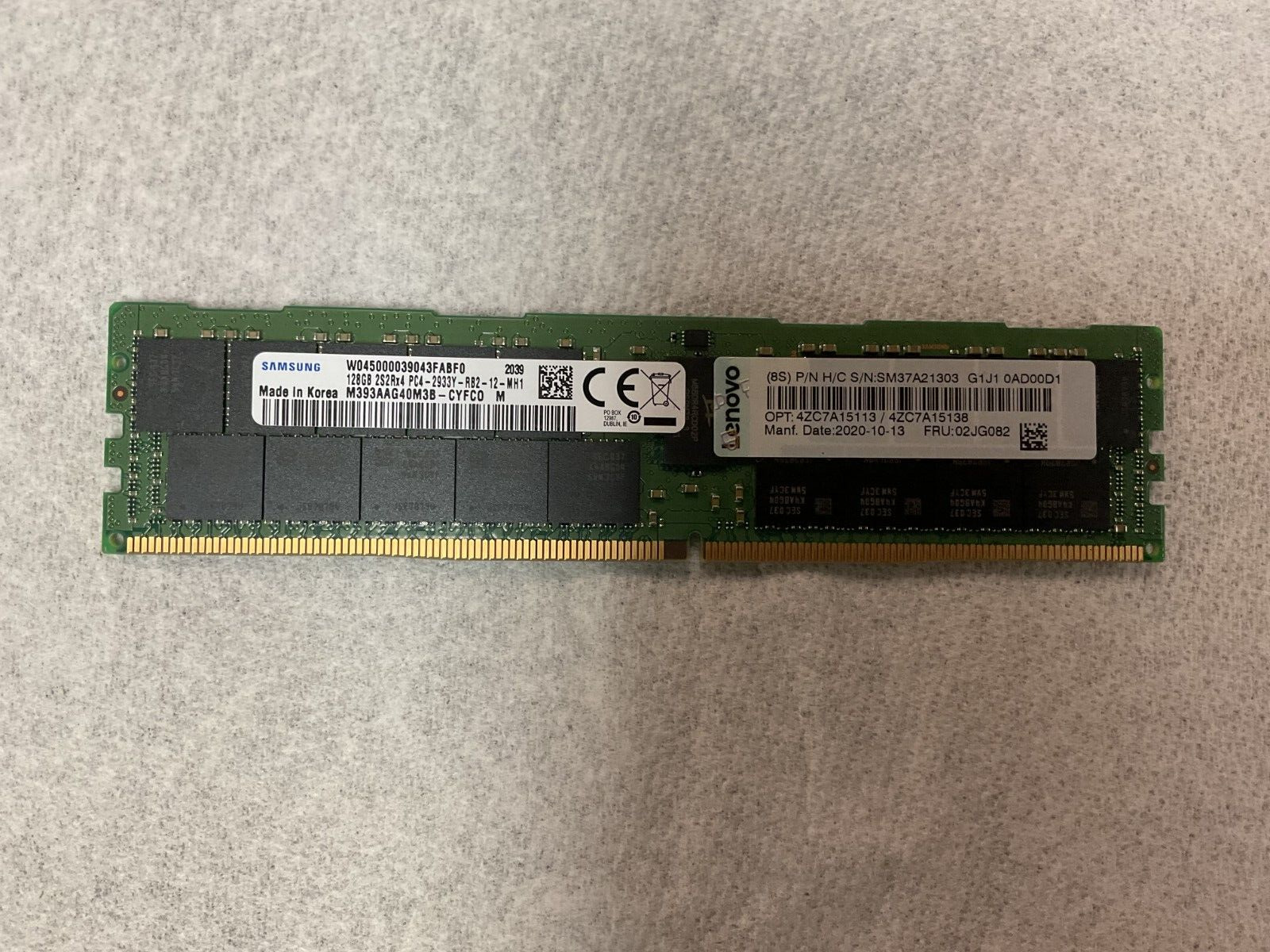 128GB 2S2Rx4 PC4 2933R (DDR4-23400) ECC REG SAMSUNG M393AAG40M3B-CYF