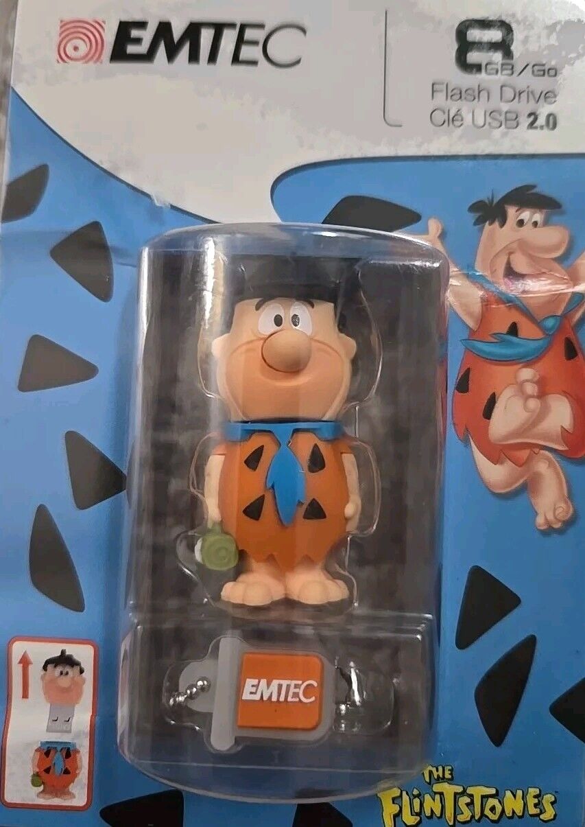 New EMTEC Fred FLINTSTONES  COLLECTIBLE  USB 2.0 Flash Drive 8GB Factory Sealed