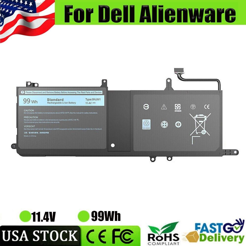 9NJM1 Battery 99Wh For Dell Alienware 17 R4 15 R3 R4 Series MG2YH 0546FF HF250
