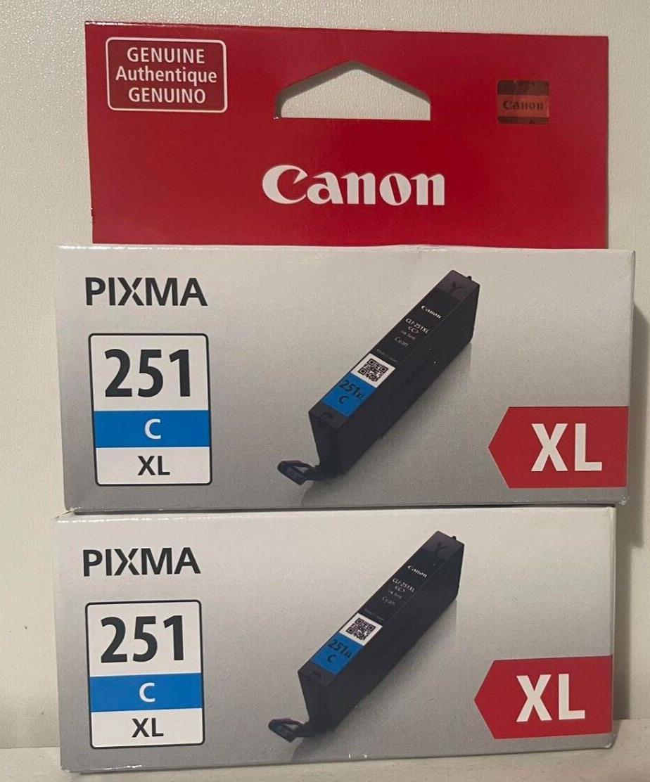 Pack of 2 Canon Extra-Large Ink Cartridge Cyan CLI251XLC