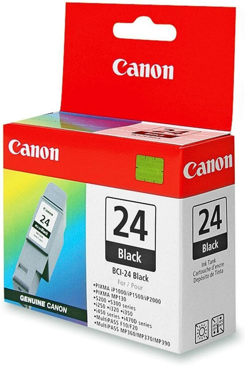 Canon Genuine Ink Cartridges BCI-24 Black NIB Box Worn Cartridge Sealed