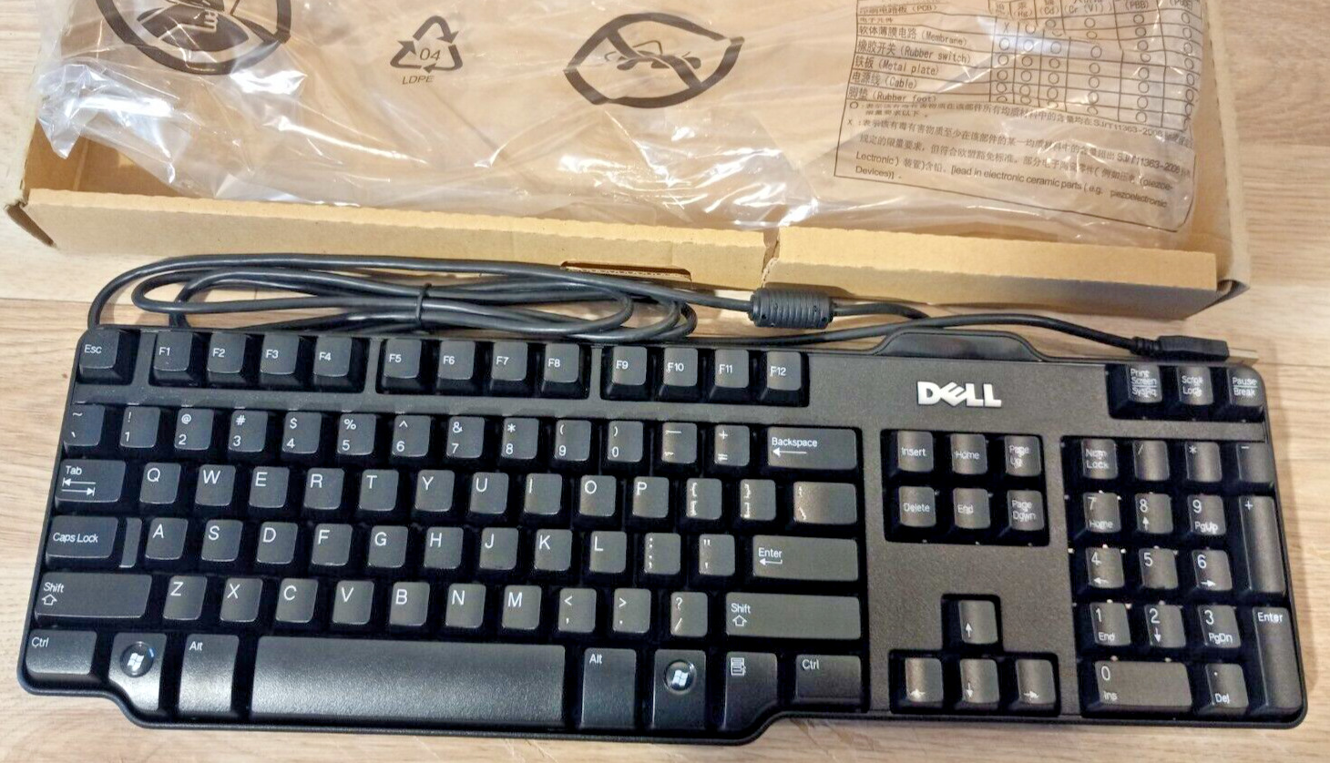 Dell SK-8115 ODJ331 Black Ergonomic 104 Keys USB-Wired Keyboard