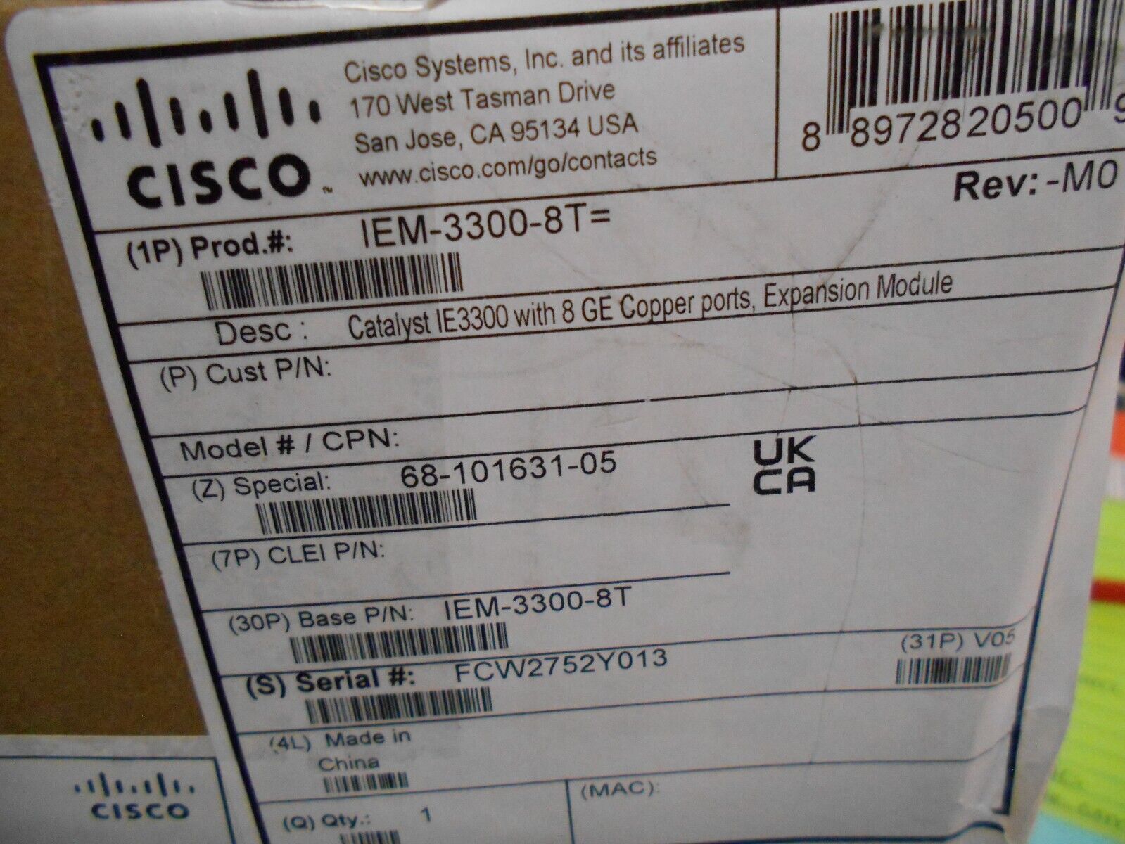 Cisco, IEM-3300-8P, Ethernet Switch Expansion