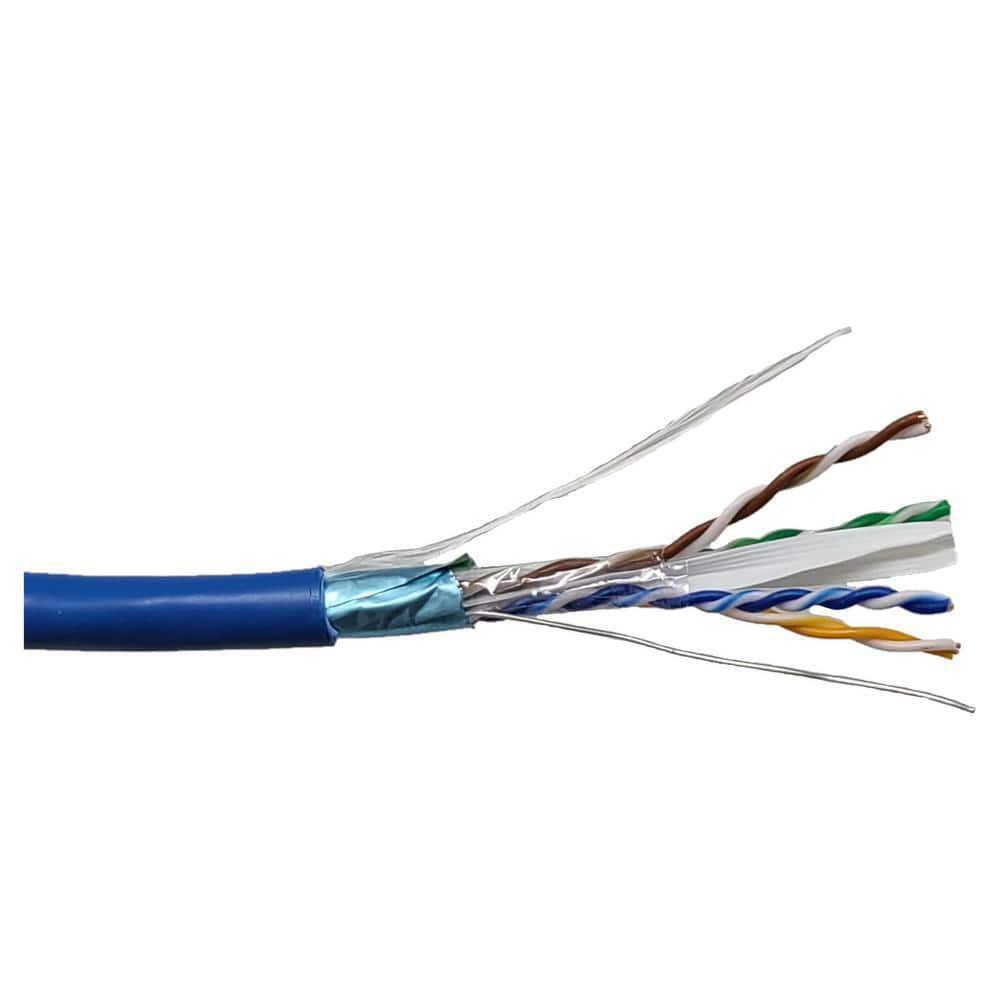 Micro Connectors, Inc Ethernet Cable 250' Solid Shielded Riser Bulk Blue 10 Pack