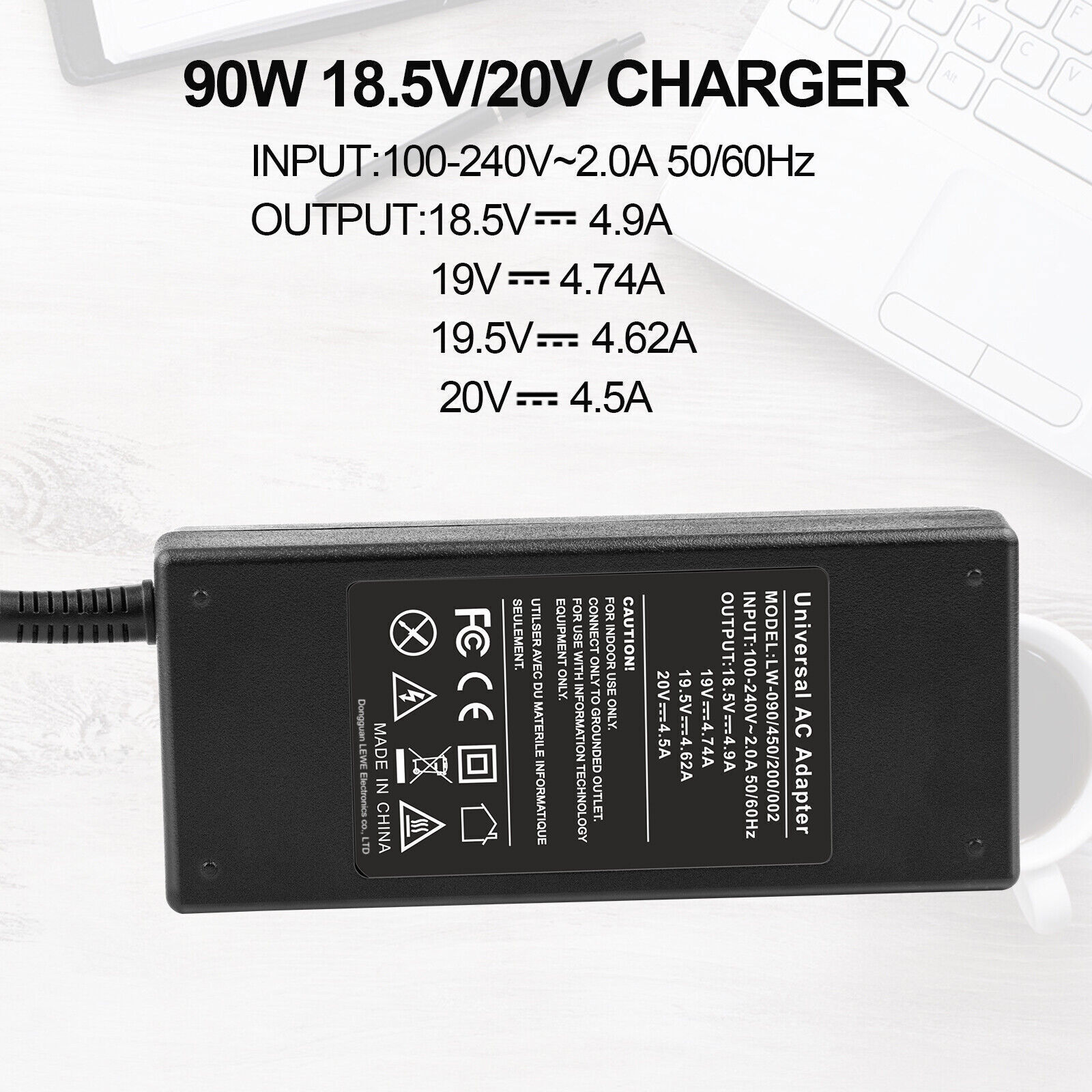 90W Universal Ac Laptop Charger Power Adapter for Hp Compaq Lenovo IBM Dell Acer