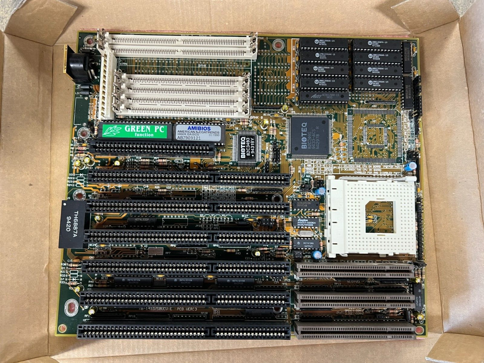 VINTAGE 486 Dx Motherboard 1991 BIOTEQ MB-1433/50UCV - NEW OPEN BOX