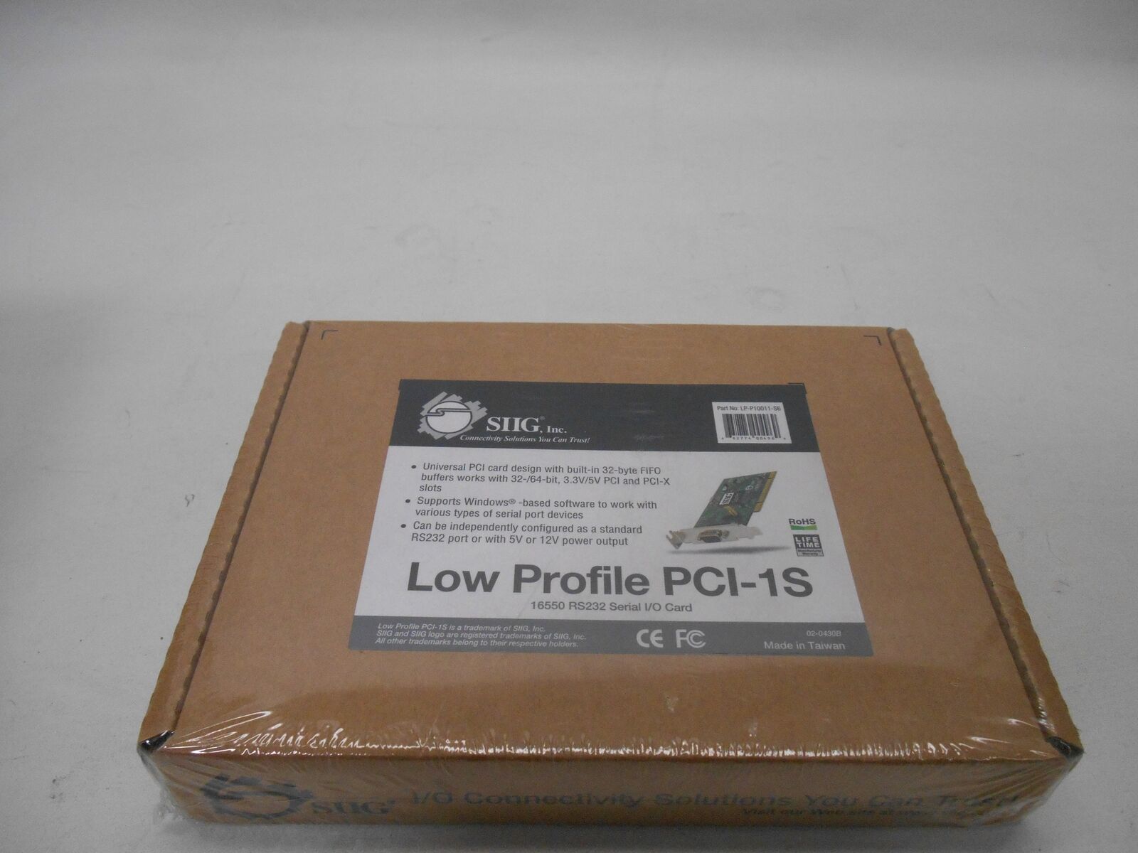 SIIG  Low Profile PCI-1S p/n: LP-P10011-S6 *New Unused*