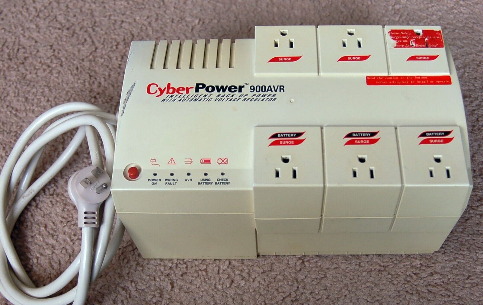 CyberPower CPS900AVR 6 Outlet Battery Backup UPS Surge Protect AVR, NO Batteries