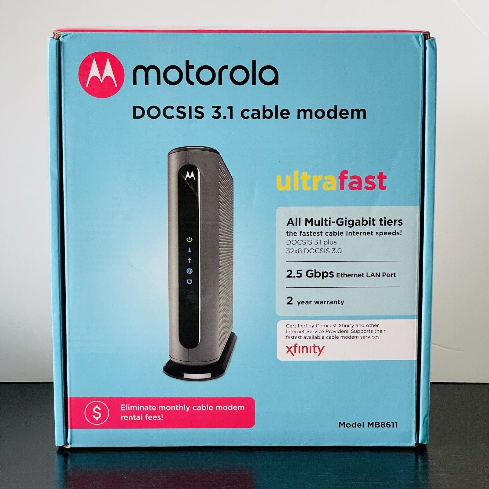Motorola MB8611 DOCSIS 3.1 Multi-Gig Cable Modem - Black