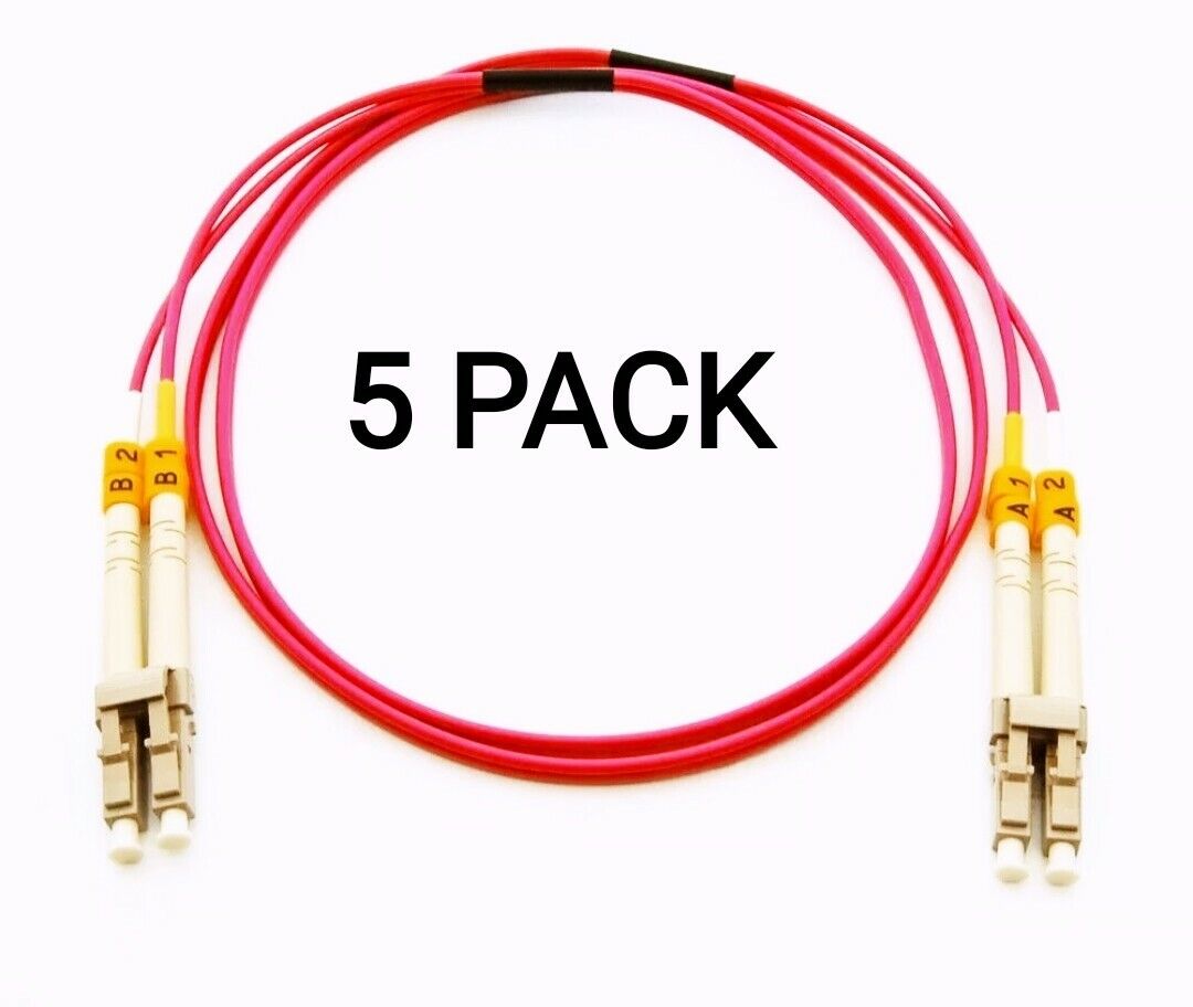5 Pack 3Meter OM4 LC TO LC 10GB MULTI-MODE FIBER OPTIC CABLE