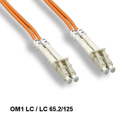 LOT10 Kentek 15m OM1 LC to LC Multi-Mode Fiber Optic Cable 62.5/125 Duplex ATM