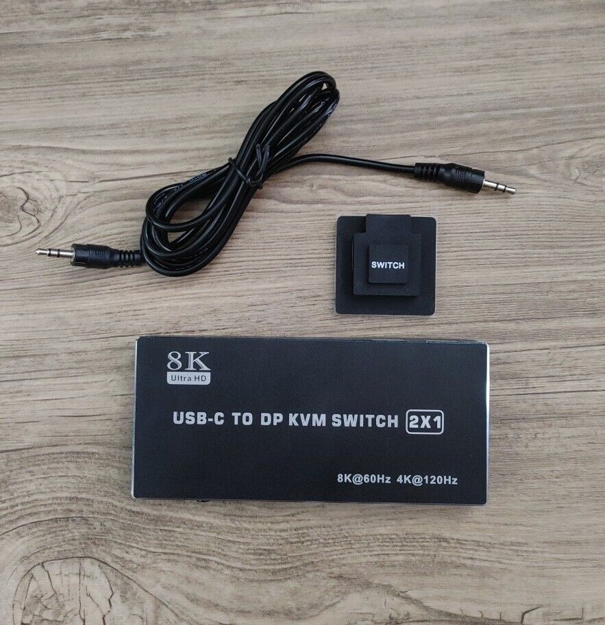 USB C KVM Switch 8K@60Hz 4K@120Hz, 2 in 1 Out Type-C KVM Switch for 2 Computers