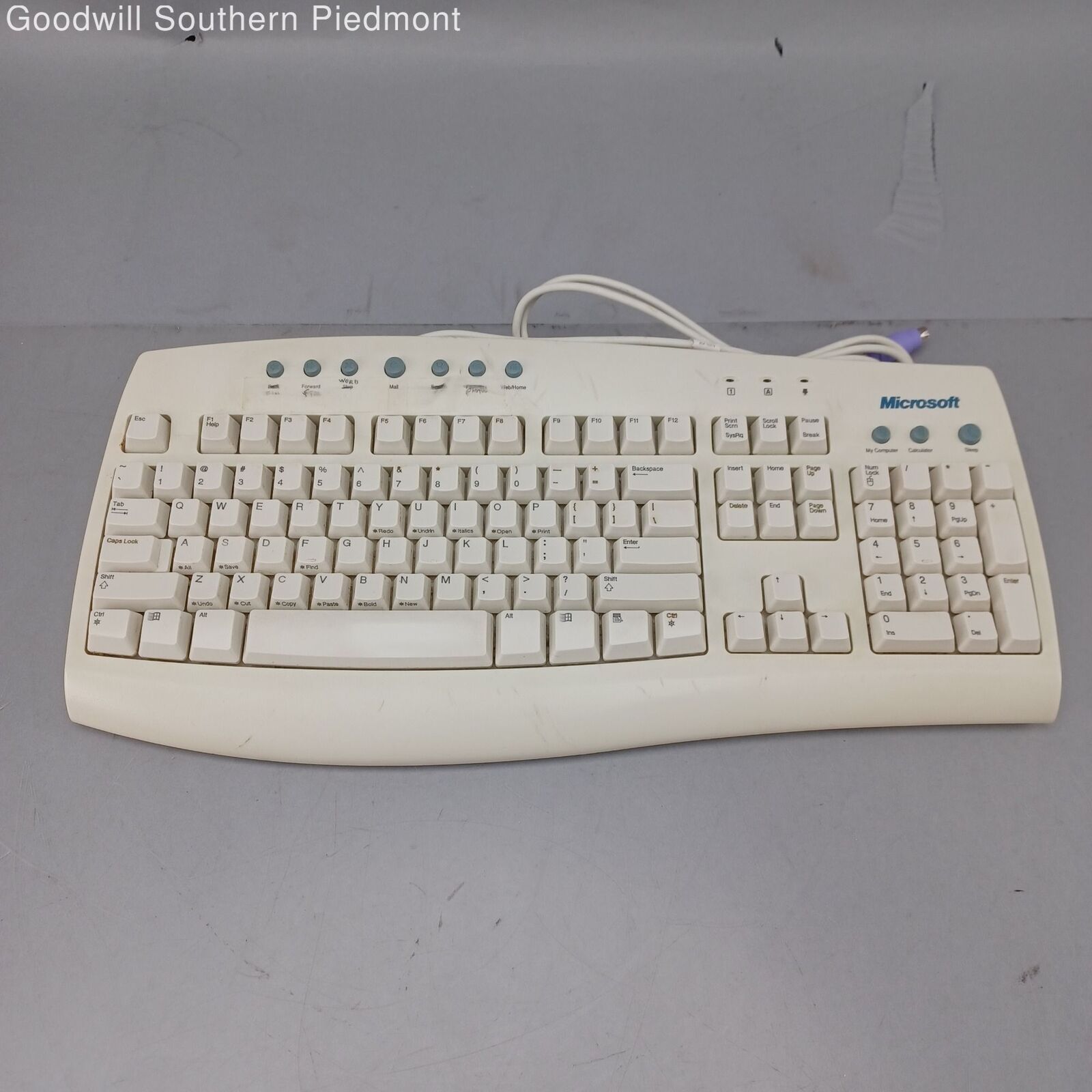 Vintage Microsoft Internet Keyboard X08-01062 PS/2 Wired - Tested