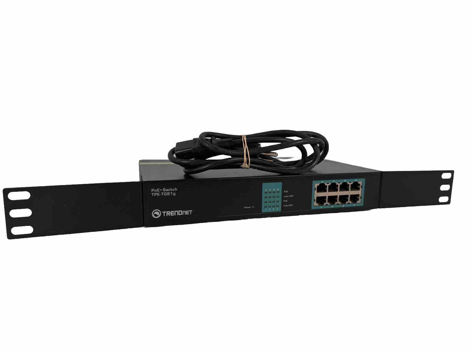 TrendNet TPE-TG81g/A POE+ Gigabit Ethernet Switch 100W With Power Cable