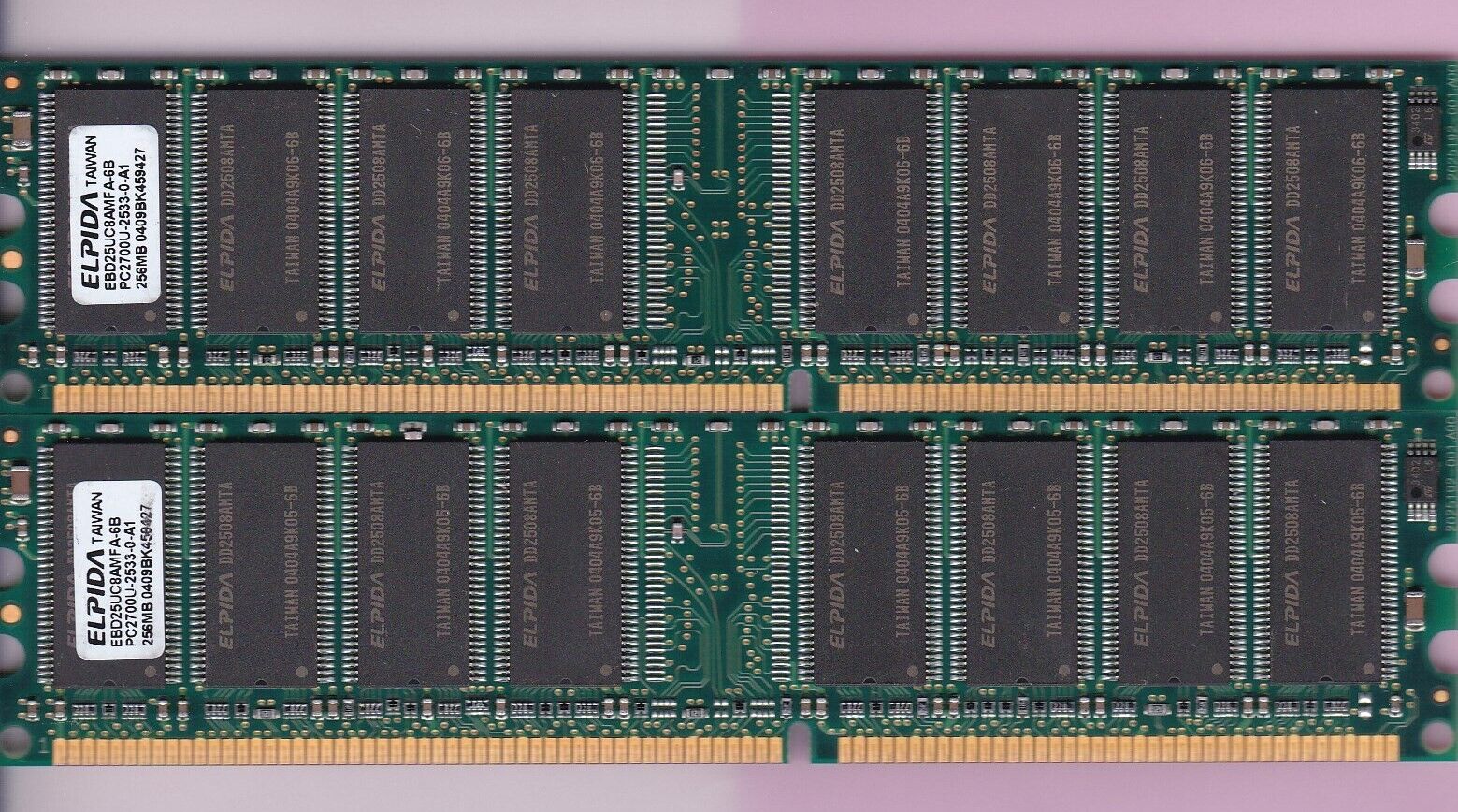 512MB 2x256MB DDR-333 PC2700 ELPIDA EBD25UC8AMFA-6B Ram Memory Kit DDR1 PC-2700