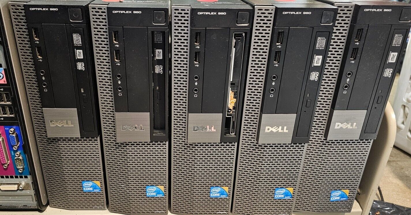 (Lot of 5) Dell Optiplex 980 SFF - Intel i3 - NO HDD/OS - AS IS