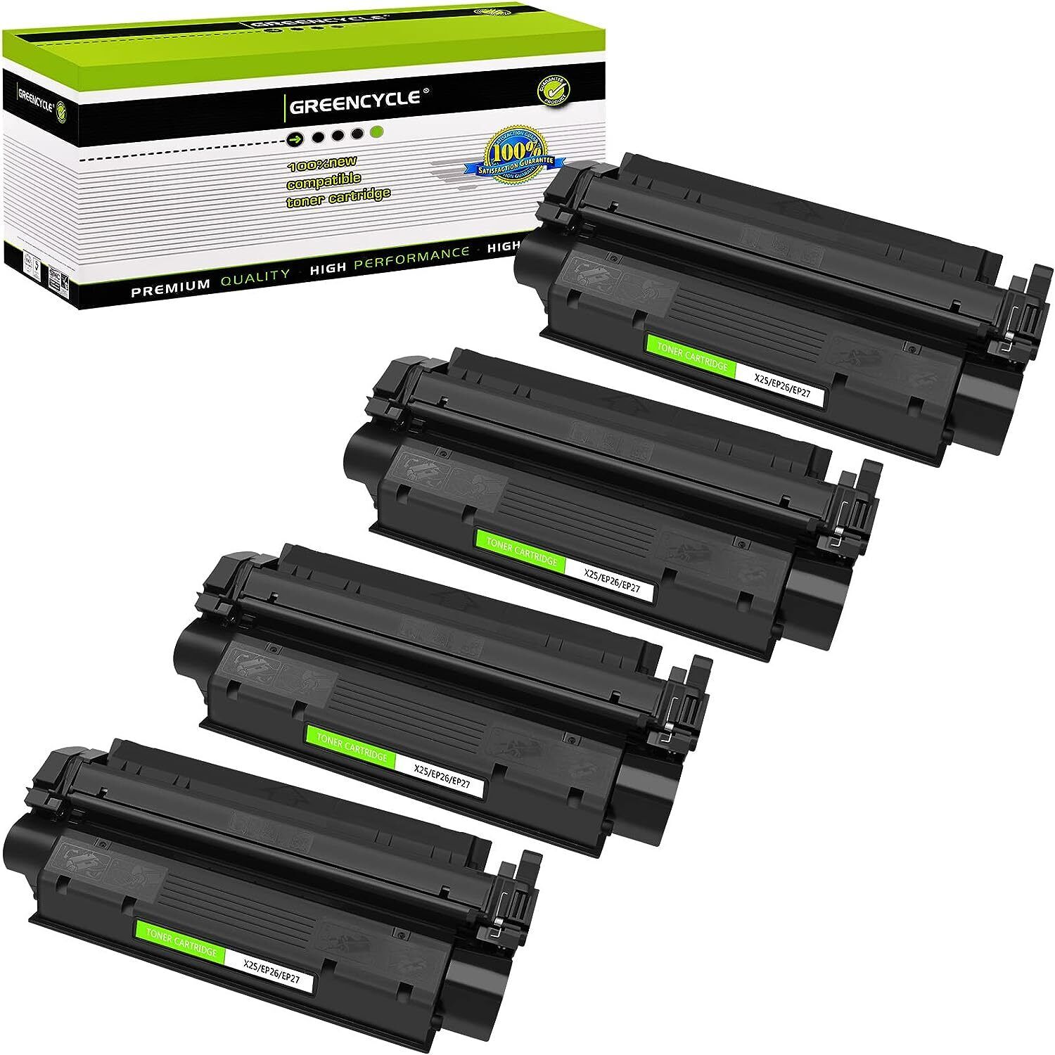 4PK GREENCYCLE X25 EP26 EP27 High Yield Toner Cartridge Fits for Canon MF5530
