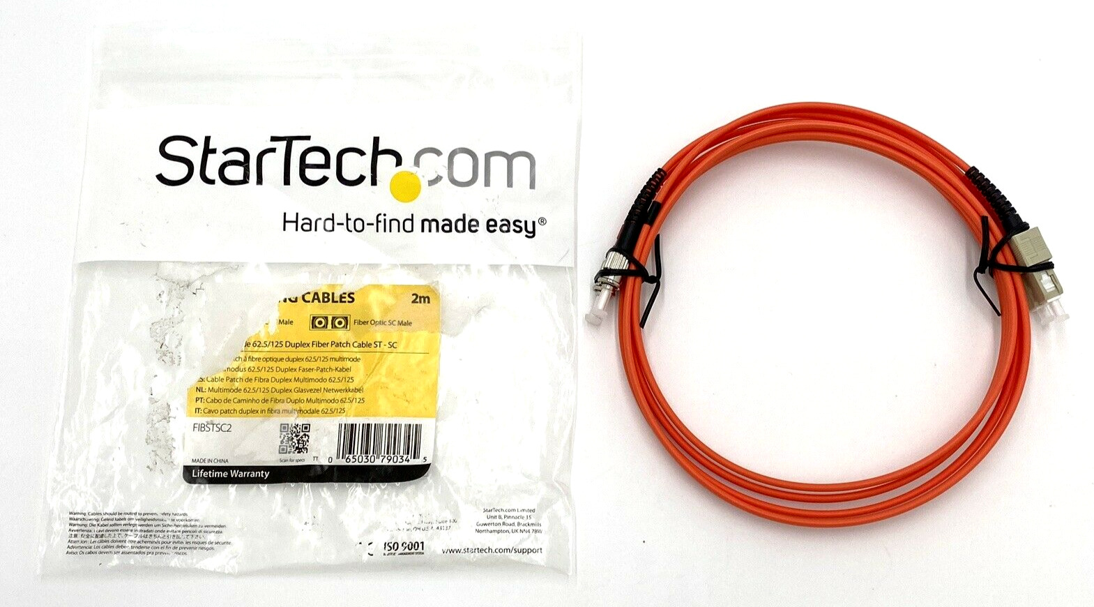 StarTech.Com Fiber Optic Patch Cable - Multimode Duplex 62.5/125 ST-SC  2m