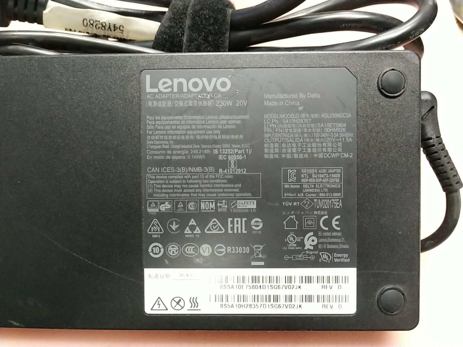 Genuine Lenovo AC Adapter 20V 11.5A 230W 