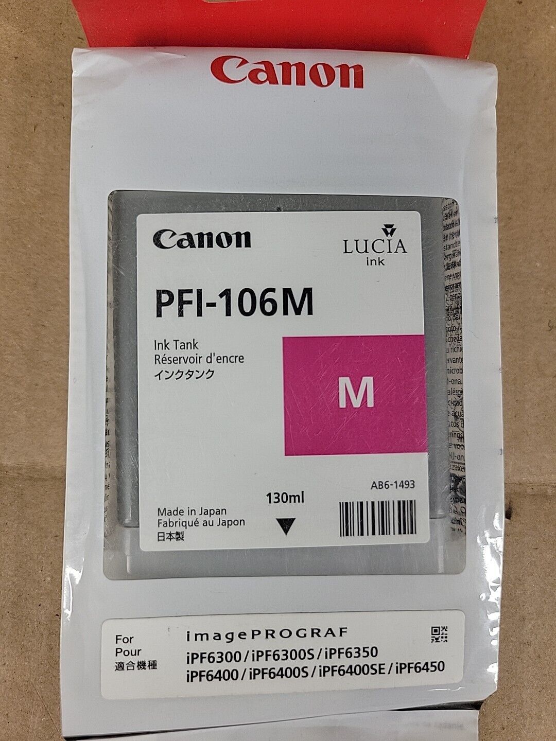 New OEM Genuine Canon PFI-106M Magenta Ink Tank iPF6300 iPF6350 iPF6400 iPF6450