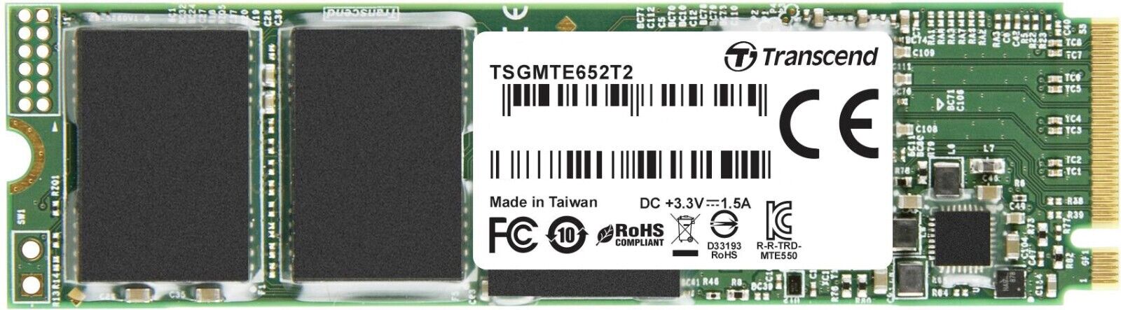 2 PCS - NEW Transcend 128GB NVMe PCIe x4 M.2 2280 2100MB/s TLC Solid State SSD