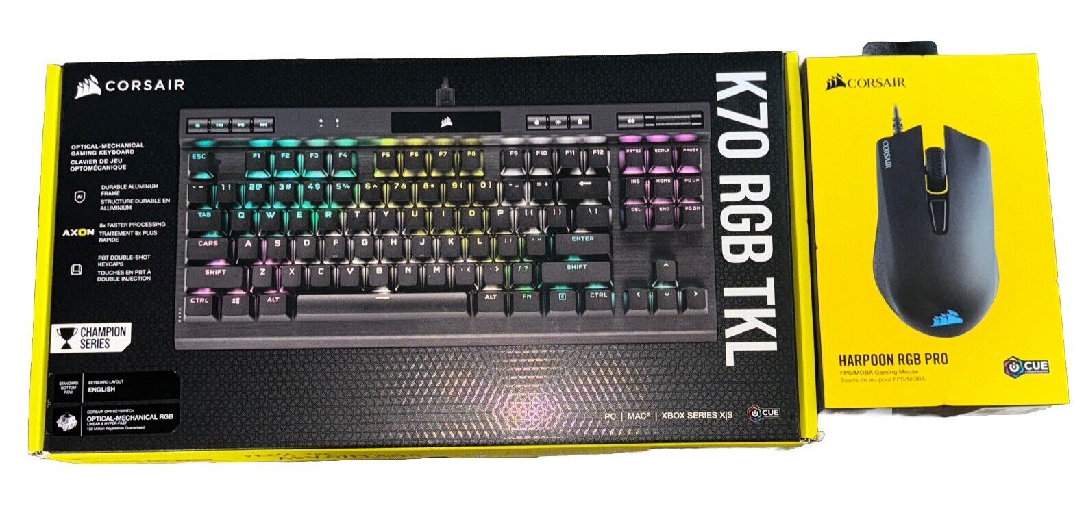 CORSAIR K70 RGB TKL Optical Mechanical Gaming Keyboard And Harpoon RGB Pro Mouse