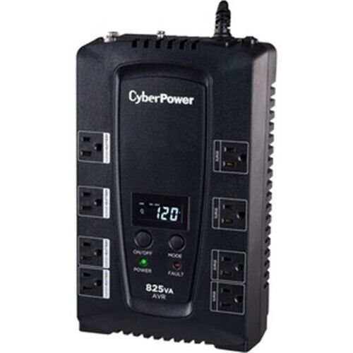 CyberPower CP825AVRLCD Intelligent LCD UPS System, 825VA/450W, 8 Outlets, AVR, C