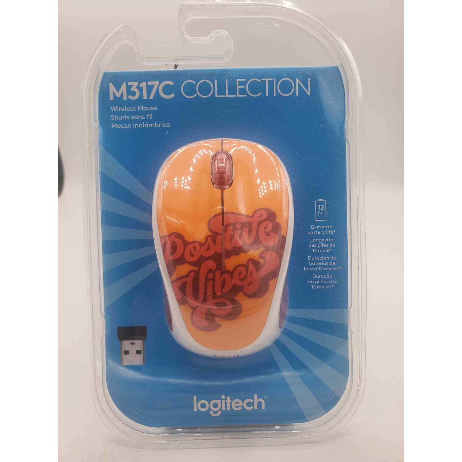 BRAND NEW Logitech M317C Collection Wireless Orange Mouse Positive Vibes
