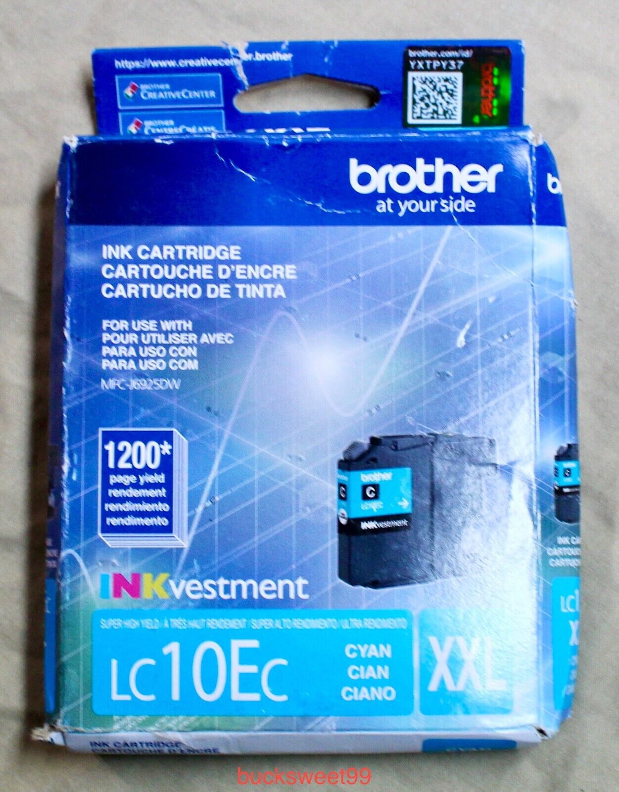 Brother LC10EC INKvestment XXL Ink Cartridge - CYAN - EXP 4/26