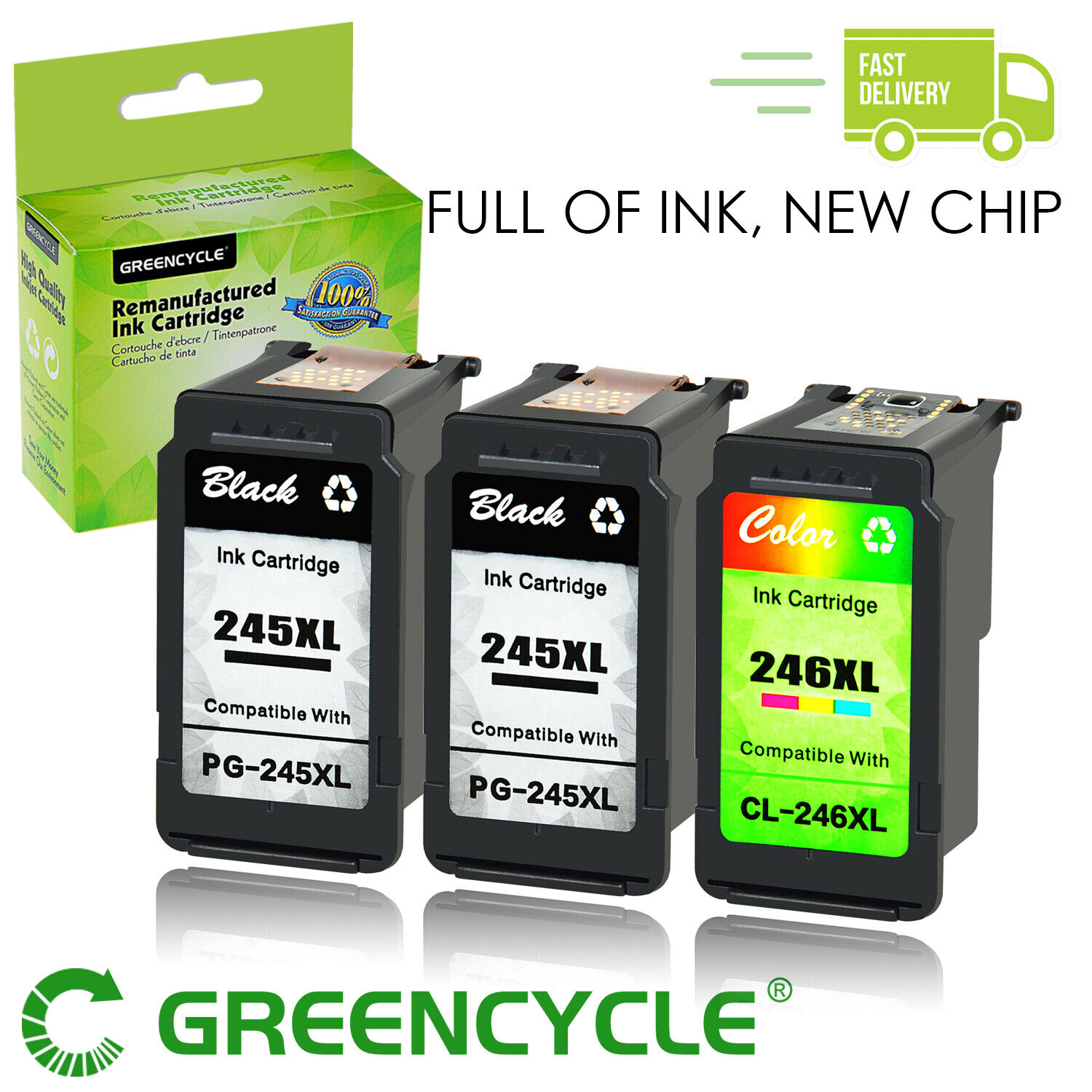 3PK refill ink cartridge PG-245XL CL-246XL for Canon Pixma MG2922 MG2525 IP2850